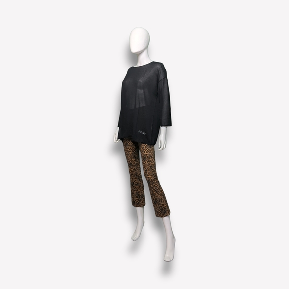 DKNY Ribbed Dropped-Shoulder Pullover Black M - Picture 4 of 10